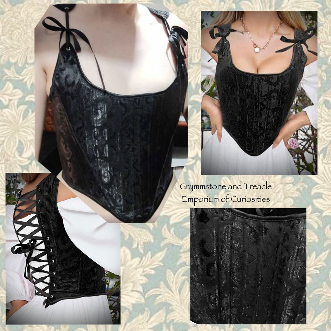 Overbust Brocade Tudor Style Bodice - Size 12 to 14