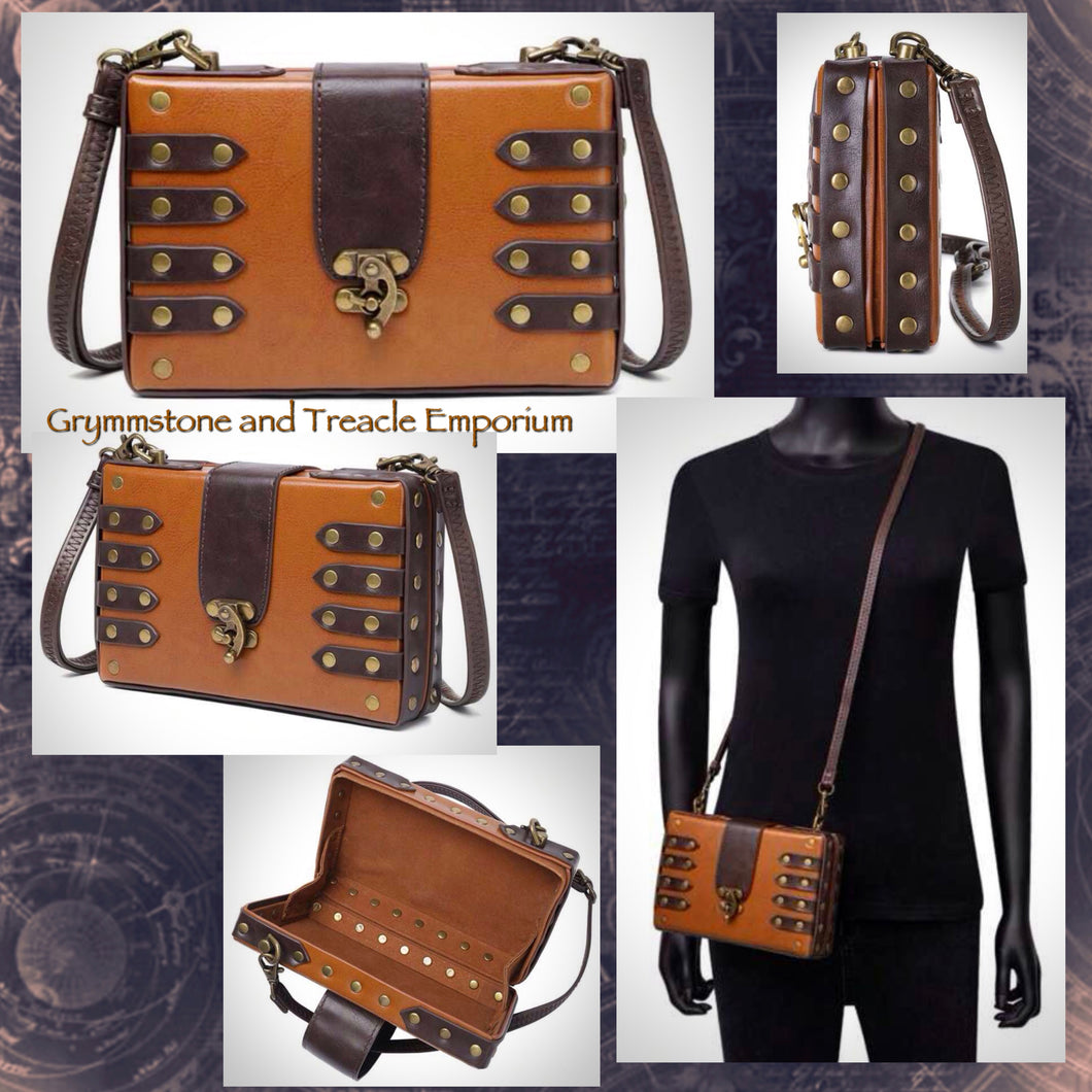 “Rivet”ing Crossbody Leatherette and Latches Bag