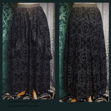 Sarabande Burnout Velvet Tiered Gothic Courtesan Skirt - Size 12 to 16