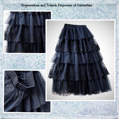 Tiered Lace Layered Skirt - Size 10 to 12